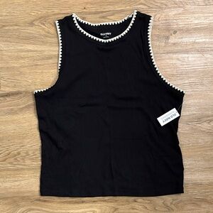 Old Navy Black Tank Top with White Trim